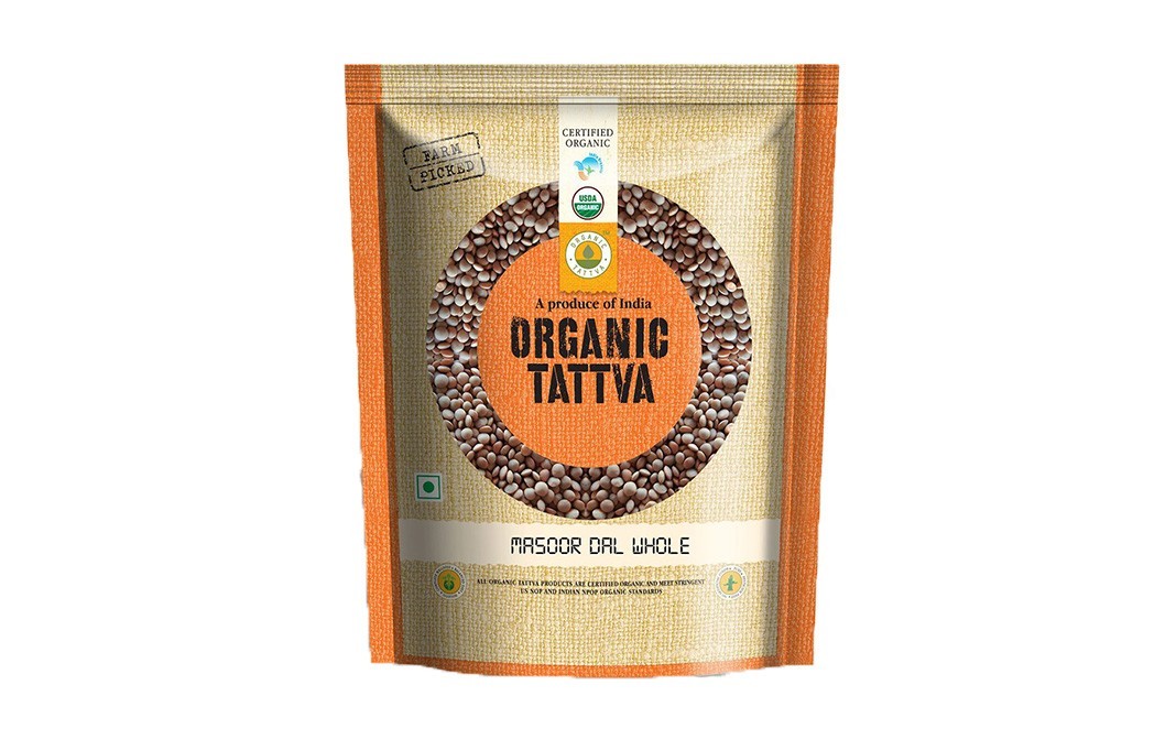 Organic Tattva Masoor Dal Whole    Pack  500 grams